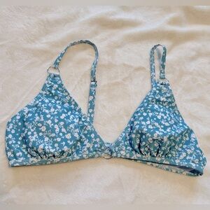 EUC SHEIN Floral Blue Bikini Swim Top Size Medium